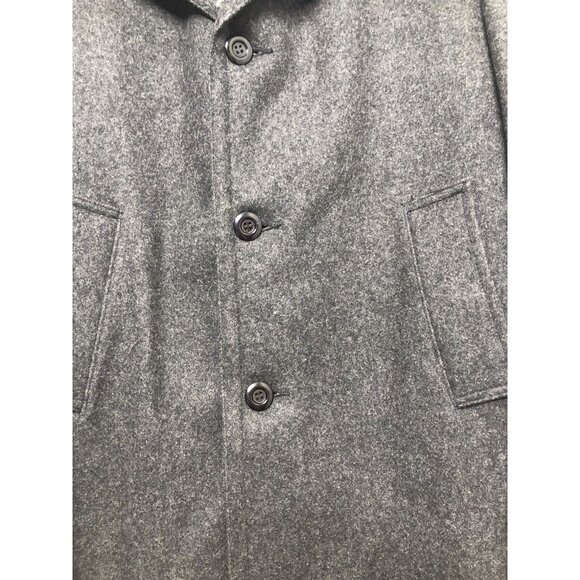 Vintage Sears Mens 40 M Faux Fur Lined Wool Overcoat Mid Length Coat Mint - Picture 2 of 8